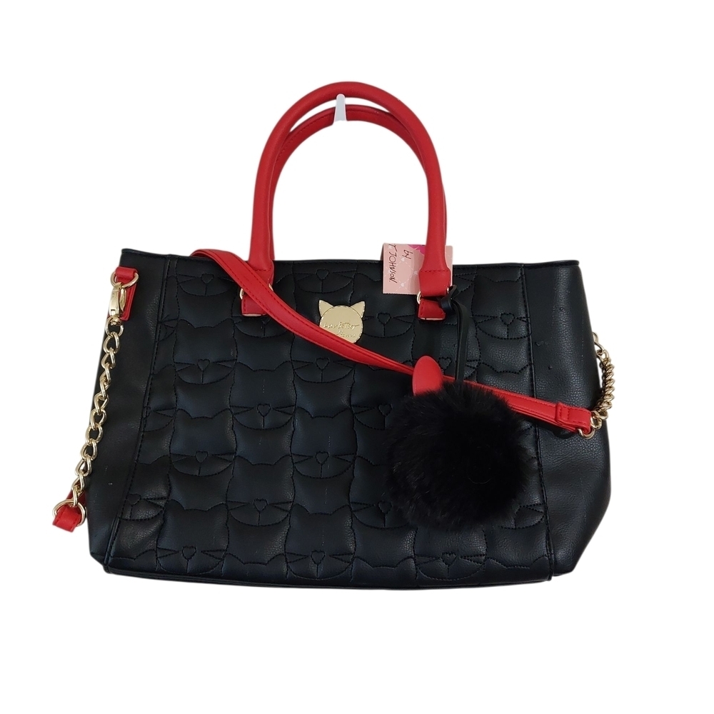 Betsey Johnson Black and Red Satchel